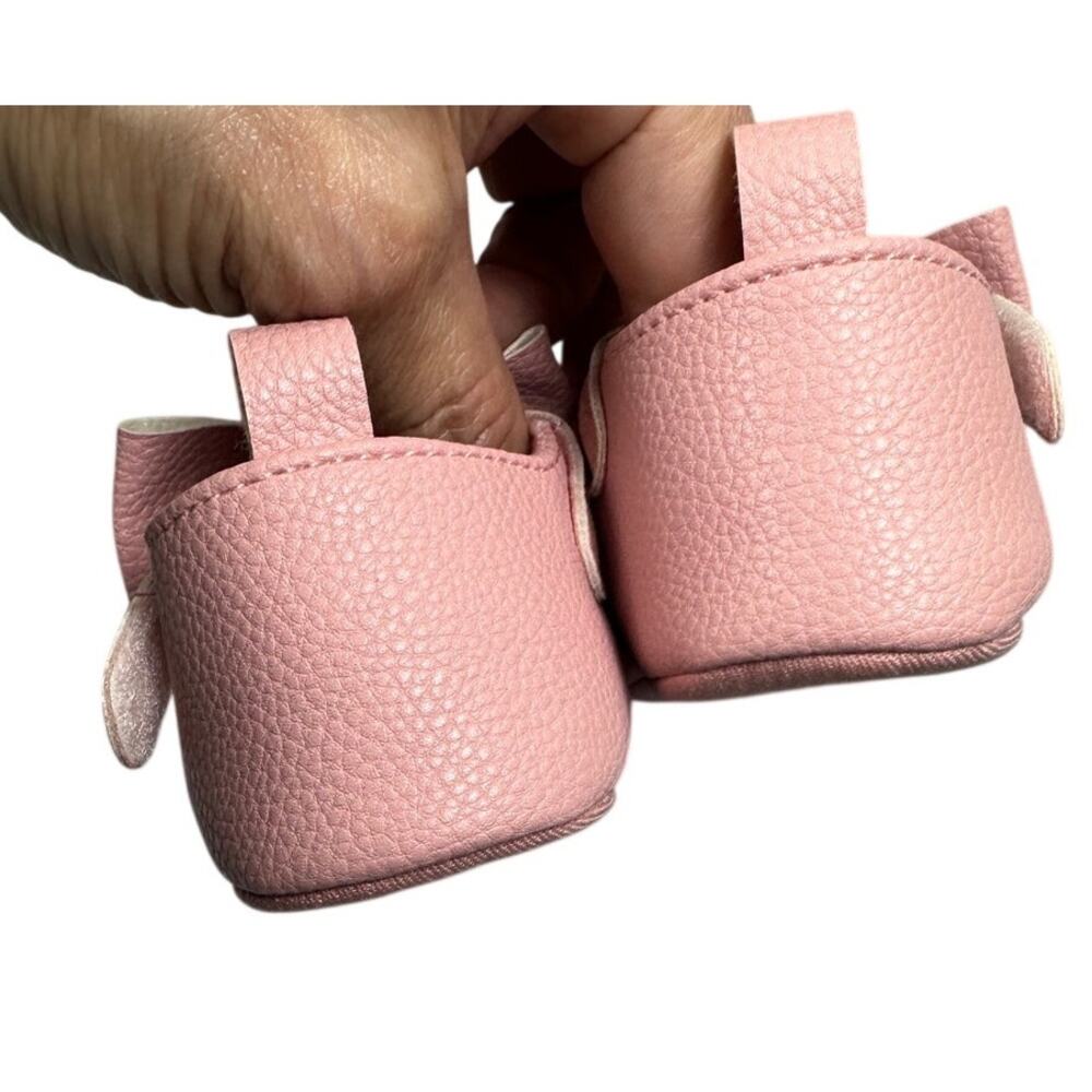 Lucky Brand Baby Girl Pink Bow Mary Jane Crib Shoes Size 3 - Picture 3 of 8